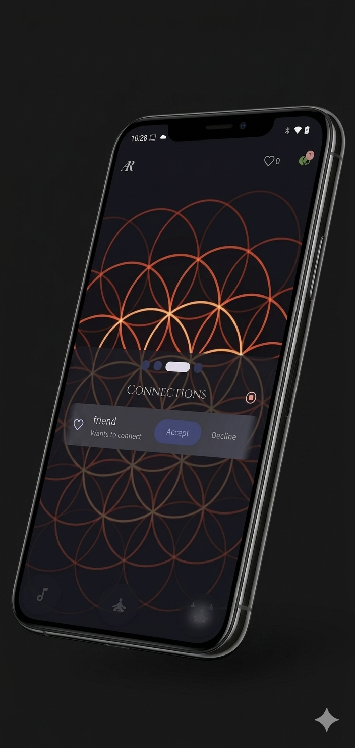 Aphrodites Rings connections screen showing nearby user
